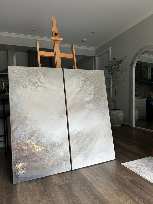 "Tranquil Drift" Original Diptych Artwork on Canvas 60x120cm each